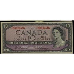 BC-40bA 1954 $10 Beattie-Rasminski replacemen