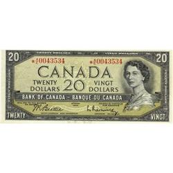 BC-41bA 1954 $20 *A/E0043534 Beattie-Rasminsk