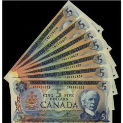 BC-48b 1972 $5. Lot of 7 consecutive original