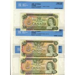 BC-50b 1969 $20 CCCS UNC-65, BC-54a 1979 $20