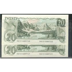 Lot of two  consecutives 1979 $20,  BC-54a  5