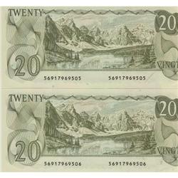 BC-54c-i 1979 $20.  Lot of 2 consecutive note