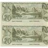 Image 1 : BC-54c-i 1979 $20.  Lot of 2 consecutive note