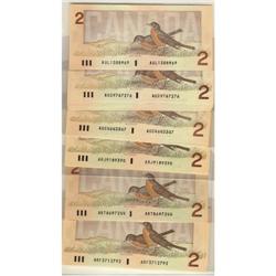 1986 $2.  Lot of 36 notes including various p