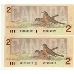 Bank of Canada, $2.00 replacement note 1986,