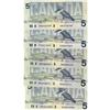 Image 1 : Lot of 5 1986 $5 notes.  Includes better pref
