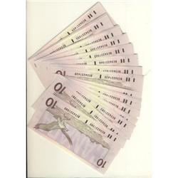 BC-57b 1989 $10.  Lot of 32 notes all Gem UNC