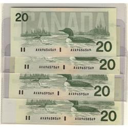 BC-58b-i 1991 $20.  Lot of 4 RADAR notes with