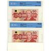 Image 1 : BC-59a 1988 $50 FHD3583069-070 Lot of two not
