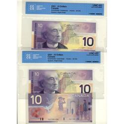 BC-63b 2001 $10 #FDZ(2) and #FDY(1).  Lot of