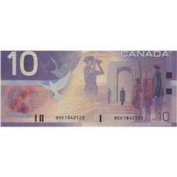 Bank of Canada, $10.00 note 2001, graded Gem