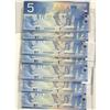 Image 1 : 2001-2005 $5.  Lot of 7 notes including, BC-6