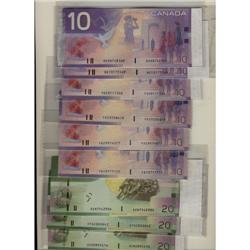 Lot of 9 Journey notes, including 2000 $10 FD