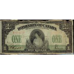 SOLID NUMBERED Dominion note DC-23b 1917 $1 X
