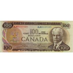 SOLID numbered note, BC-52b 1975 $100. Extrem