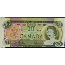 Error note, BC-50b 1969 $20 #EM1573505 cuttin