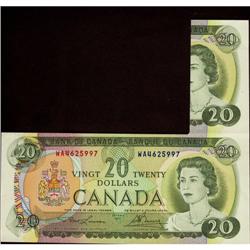 Error note, BC--50b 1969 $20 #WA4625997.  ERR