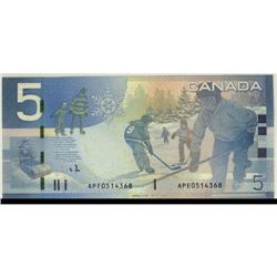 Error note, BC-67a 2006 $5. ERROR, with misma
