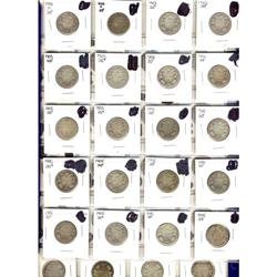 1902 to 1910 25¢, Lot of 66 coins. G to VG