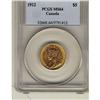 1912 $5 Gold PCGS MS-64, full luster with nic