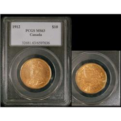 1912 $10 Gold PCGS MS-63, full luster with ni