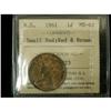 Image 1 : Nova scotia 1¢ 1861 Small Bud ICCS MS-62 RB,