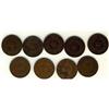 NFLD; Lot of 9 Large Cents; 1865 EF-45,1873 F