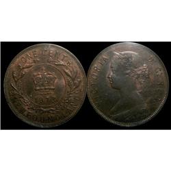 NFLD 1873 1¢ ICCS MS-62RB, nice red and brown