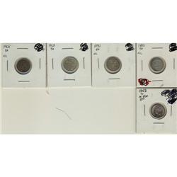 Lot of 5¢ NFLD coins.  Includes 5 coins inclu