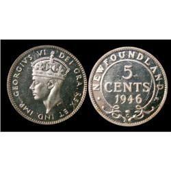ONE OF THE FINEST KNOWN!  NFLD 1946c 5¢ ICCS