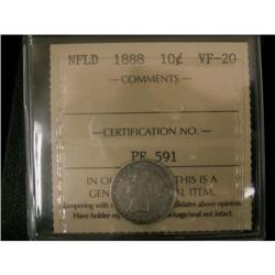 NFLD 1888 10¢ ICCS VF-20,