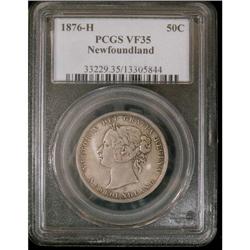 NFLD 1876H 50¢ PCGS VF-35.  A better date