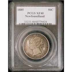 NFLD 1885 50¢ PCGS EF-40.  A nicely struck co
