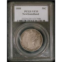NFLD 1888 50¢ PCGS VF-35, a better date