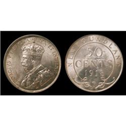 NFLD 1918c 50¢ PCGS MS-64, Touch of gold othe