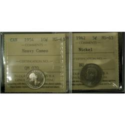 Lot of 3 ICCS graded coins, includes 1917 5¢