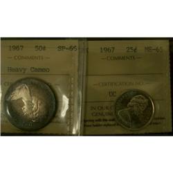 1967 25¢ and 1967 50¢.  Lot of 2 coins both I