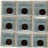 Image 1 : Lot of 9 CCCS VF-20 graded Large cents; 1858,