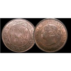 1858 1¢ PCGS MS-65RB, a nice red/brown exampl
