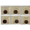 Image 1 : Lot of 6 ICCS graded MS-62RB Large Cents; 185