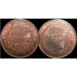 THE FINEST KNOWN!  1859 8/9  ICCS MS65 Red,