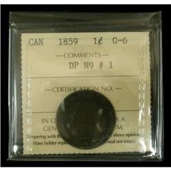 1859 DP#1 1¢ ICCS G-6, an affordable example