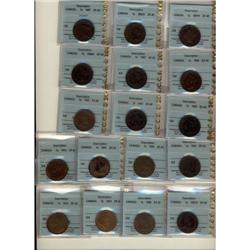 Lot of 17 CCCS EF-45 graded Large cents; 1881