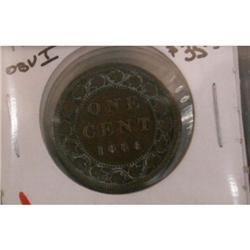 Lot of  four Victoria Large cents.  Includes