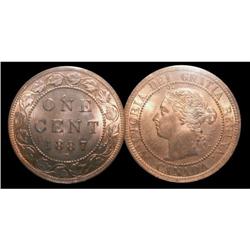1887 ICCS MS65 Red,  100% Red lustre.  A fabu