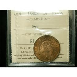 1890H 1¢ ICCS MS-64 RED, a really nice exampl