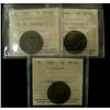 Image 1 : Lot of 3 ICCS graded EF-40 Large Cents; 1891