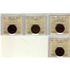 Image 1 : Lot of 4 ICCS graded VF-30 Large Cents; 1891