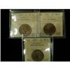 Image 1 : Lot of 3 ICCS graded MS-63 RB Large Cents; 18