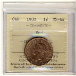 1900 1¢ ICCS MS-64 RED, a really nice example